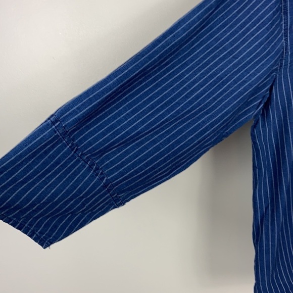 Zara Trafuluc Pinstripe Embroidered Veggies Chambray Top size S - Picture 7 of 13